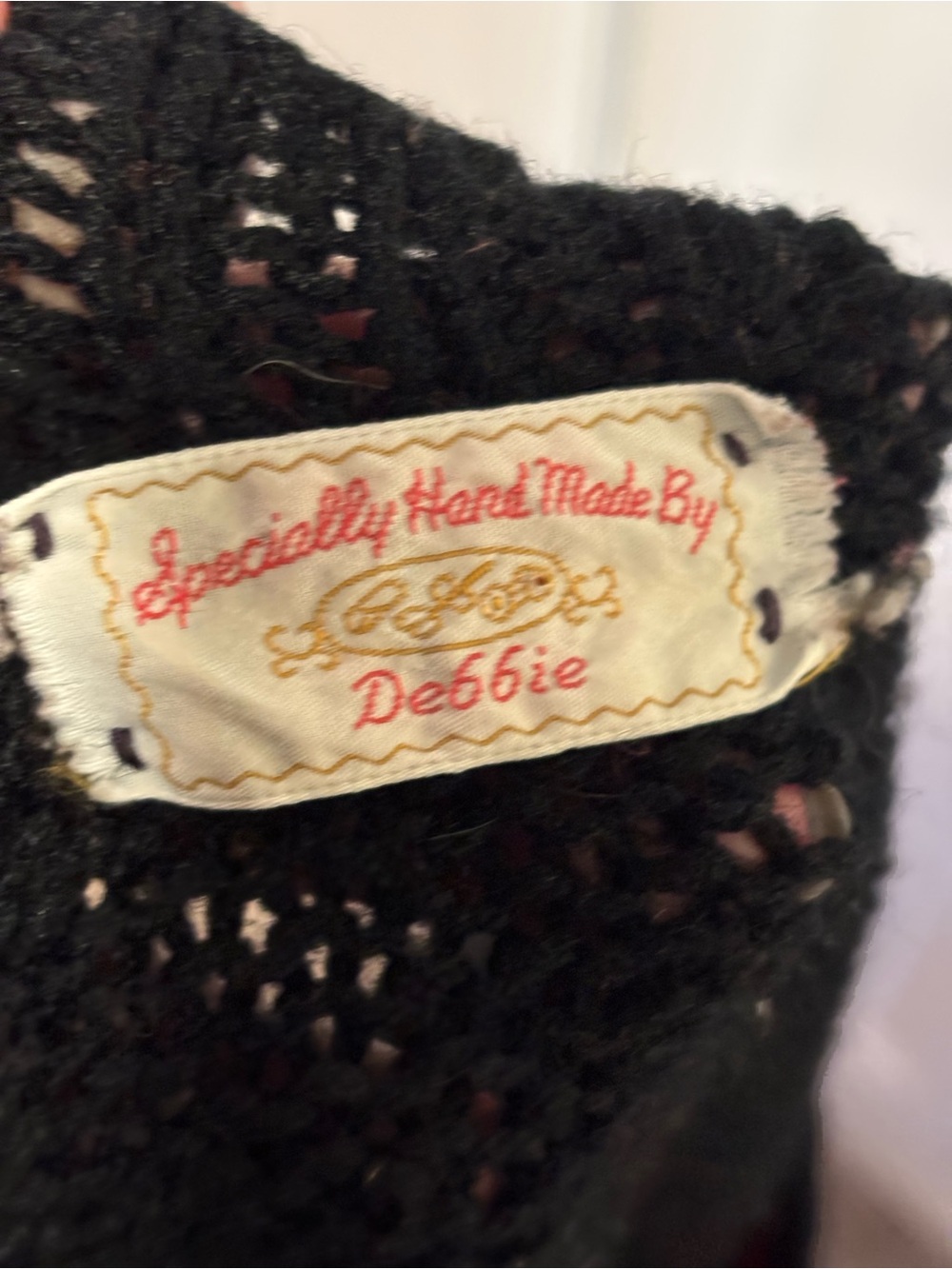 Vintage Handmade Black Multi-Color Cat Motif Knit Sweater - Picture 3 of 3